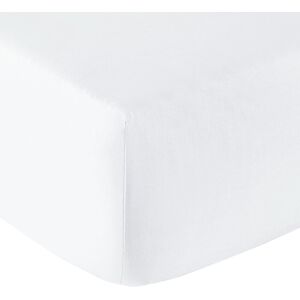 Anne de Solene Drap housse coton blanc 200x200 cm