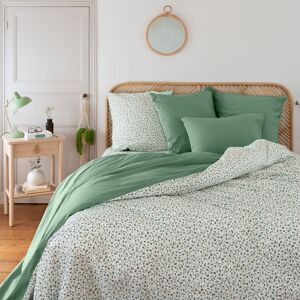 Carre Blanc Housse de couette Thym Vegetal imprime vert 140 x 200 cm