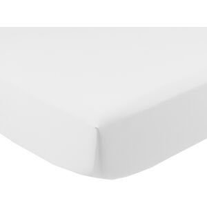 Carre Blanc Drap housse satin de coton lave bio uni blanc 160 x 200 cm