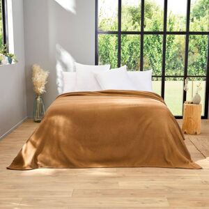 Toison d'Or Couverture en 100% pure laine vierge 220 x 240 cm chamois