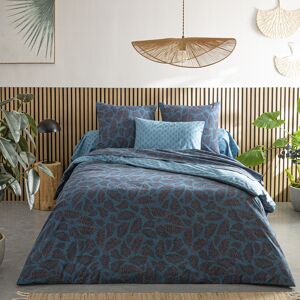 Origin Parure de lit imprimee en bambou bleu 260x240