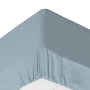 Becquet Drap-housse grand bonnet 160x200x32 bleu glacier en coton