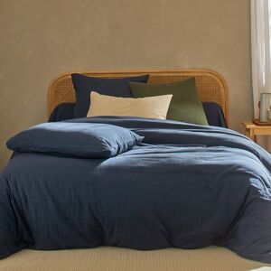 Becquet Drap-housse 140x190x28 bleu denim en coton