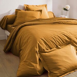 Becquet Housse de couette 200x200 marron bronze en coton