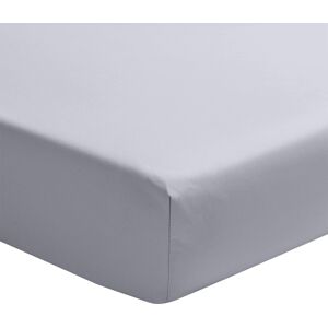 Essix Drap housse en satin de coton gris 180x200