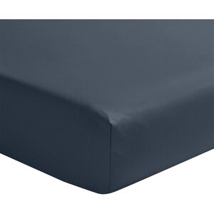 Essix Drap housse en satin de coton bleu nuit 160x200