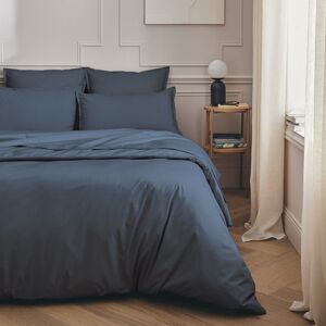 Essix Parure de lit en percale de coton bleu nuit 240x220