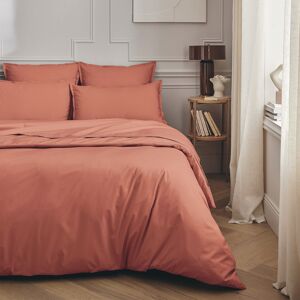 Essix Parure de lit en percale de coton rose corail 140x200