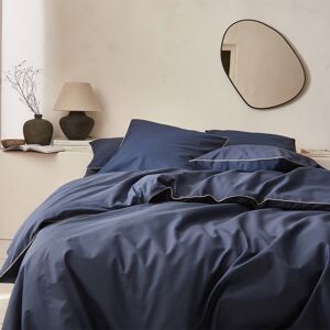 A demain Parure de lit unie en coton bleu nuit 260x240