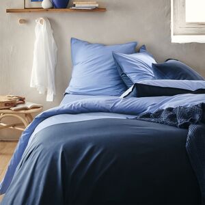 Essix Parure de lit en percale de coton bleu 200x200