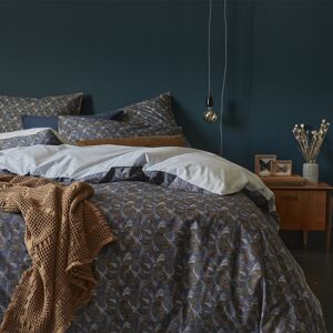 Essix Parure de lit en percale de coton bleu 260x240