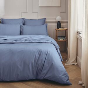 Essix Parure de lit en percale de coton bleu olympe 240x220