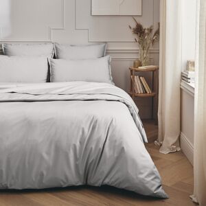 Essix Housse de couette en percale de coton gris galet 200x200