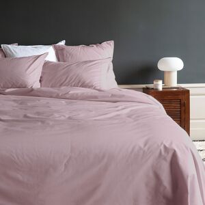 Carre Blanc Housse de couette percale de coton uni rose 240 x 220 cm