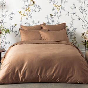 Alexandre Turpault Housse de couette en satin de coton bio marron 260x240