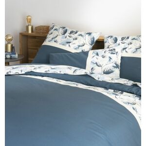 Home collection Parure housse de couette coton bleu 260x240 cm