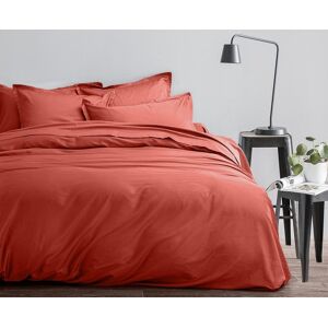 Home collection Parure housse de couette satin de coton rouge 240x220 cm