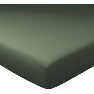 Becquet Drap-housse grand bonnet 140x190x32 vert kaki en lin