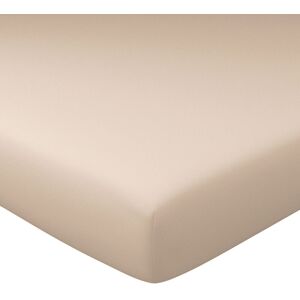 Becquet Drap-housse grand bonnet 160x200x40 beige sable en coton