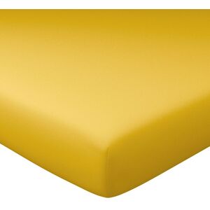 Becquet Drap-housse grand bonnet 180x200x40 jaune ocre en coton