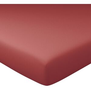 Becquet Drap-housse grand bonnet 180x200x40 orange sienne en coton