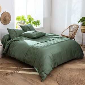 Becquet Housse de couette 140x200 vert sauge en coton