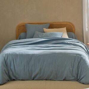 Becquet Housse de couette 140x200 bleu glacier en coton