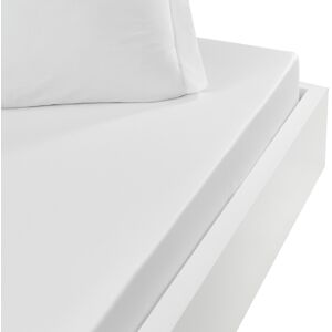 Sensei Maison Drap housse satin coton-tencel 200f bonnet 30 cm Blanc 160x200 cm