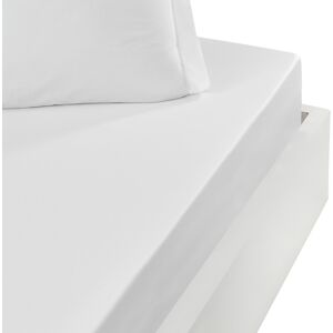 Sensei Maison Drap housse satin coton-tencel 200f bonnet 40 cm Blanc 160x200 cm