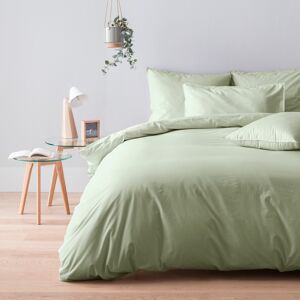 Cotton & Co Housse de couette percale coton lavee olivier 260 x 240 cm