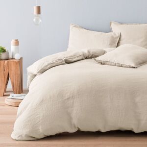 Cotton & Co Parure de lit pur lin lave ivoire 200 x 200 cm