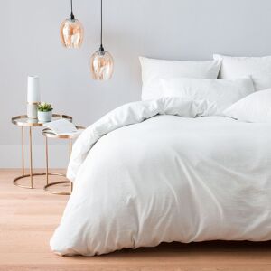 Cotton & Co Parure de lit coton et cachemire blanc 260 x 240 cm
