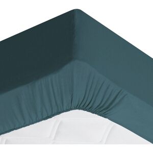 Becquet Drap-housse grand bonnet 90x200x32 bleu orage en lin