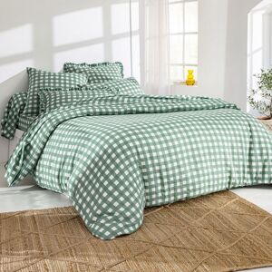 Becquet Housse de couette 140x200 vert celadon en coton