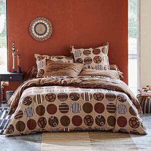 Becquet Housse de couette 140x200 marron en coton