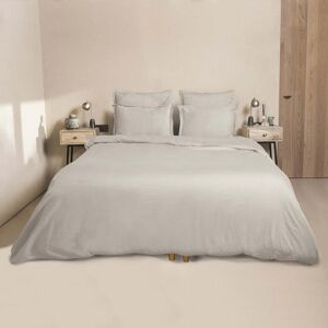 Febronie Housse de couette satin de coton 240x220 gris perle