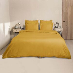 Febronie Housse de couette satin de coton 240x220 jaune moutarde