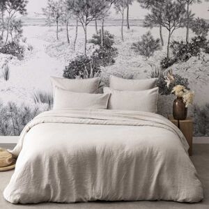 Alexandre Turpault Housse de couette en lin beige 260x240 - Publicité Alexandre Turpault Housse de couette en lin beige 260x240 - Publicité