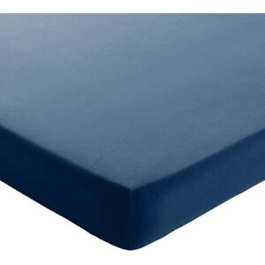Becquet Drap-housse en coton bleu denim 90x190x28cm - Publicité Becquet Drap-housse en coton bleu denim 90x190x28cm - Publicité