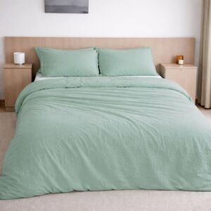 Baton Rouge Housse de couette gaze de coton vert givrée 260x240 cm - Publicité Baton Rouge Housse de couette gaze de coton vert givrée 260x240 cm - Publicité