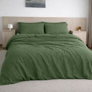 Baton Rouge Housse de couette gaze de coton vert cèdre 260x240 cm - Publicité Baton Rouge Housse de couette gaze de coton vert cèdre 260x240 cm - Publicité