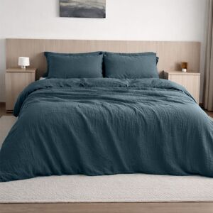 Baton Rouge Housse de couette gaze de coton bleu petrole 260x240 cm - Publicité Baton Rouge Housse de couette gaze de coton bleu petrole 260x240 cm - Publicité