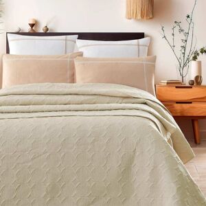 Sensei Maison Couvre-lit en percale de coton surpiqué Ficelle 230x250 cm - Publicité Sensei Maison Couvre-lit en percale de coton surpiqué Ficelle 230x250 cm - Publicité