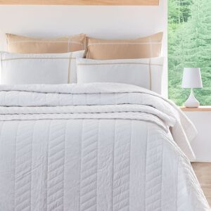 Sensei Maison Couvre-lit en percale de coton surpiqué Blanc 230x250 cm - Publicité Sensei Maison Couvre-lit en percale de coton surpiqué Blanc 230x250 cm - Publicité