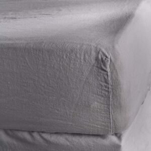 Today Drap housse Lin lavé 2 personnes uni 140x190 cm Gris clair - Publicité Today Drap housse Lin lavé 2 personnes uni 140x190 cm Gris clair - Publicité