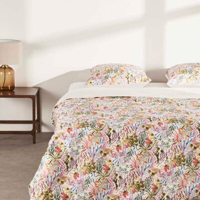 Maisons du Monde Parure de lit en coton bio motif végétal multicolore 240x220 - Publicité Maisons du Monde Parure de lit en coton bio motif végétal multicolore 240x220 - Publicité