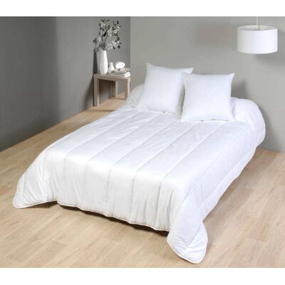 Someo Couette mi-saison anti-acariens enveloppe coton blanc 350g 140x200 cm - Publicité Someo Couette mi-saison anti-acariens enveloppe coton blanc 350g 140x200 cm - Publicité