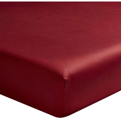 Alexandre Turpault Drap housse en satin de coton rouge 200x200 - Publicité Alexandre Turpault Drap housse en satin de coton rouge 200x200 - Publicité