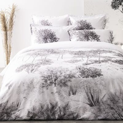 Alexandre Turpault Housse de couette en satin de coton noir et blanc 240x220 - Publicité Alexandre Turpault Housse de couette en satin de coton noir et blanc 240x220 - Publicité