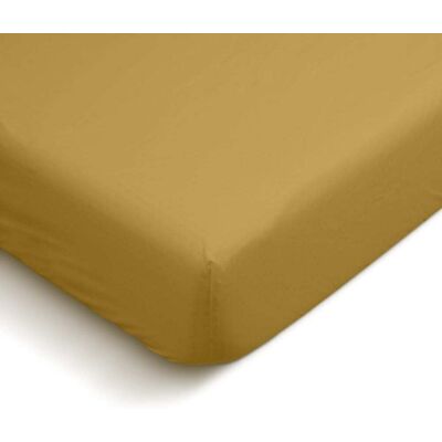 UNKNOWN - Percale cotton 140x190 - Moutarde - Drap housse - Publicité UNKNOWN - Percale cotton 140x190 - Moutarde - Drap housse - Publicité